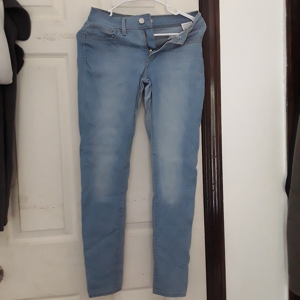 Light wash blue jeans